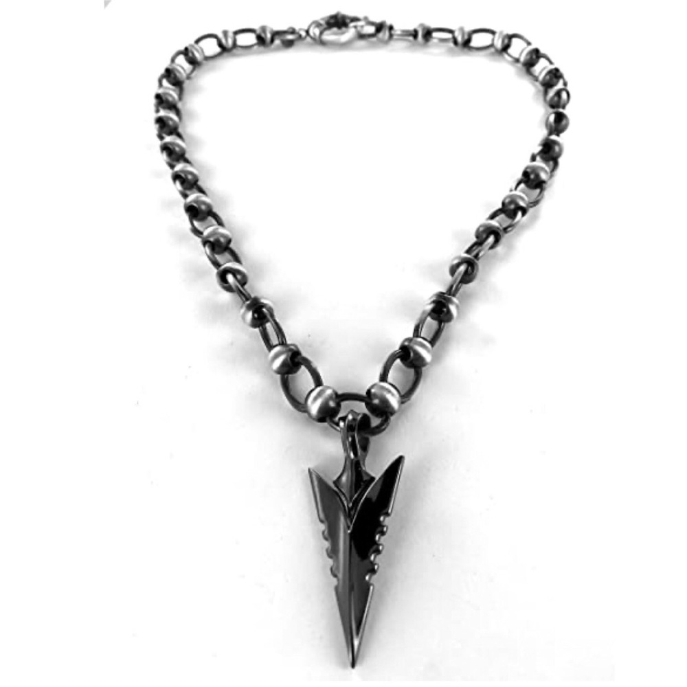 Tribal Jewelry Arrowhead Set, Pendant + Link Chain